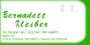 bernadett kleiber business card